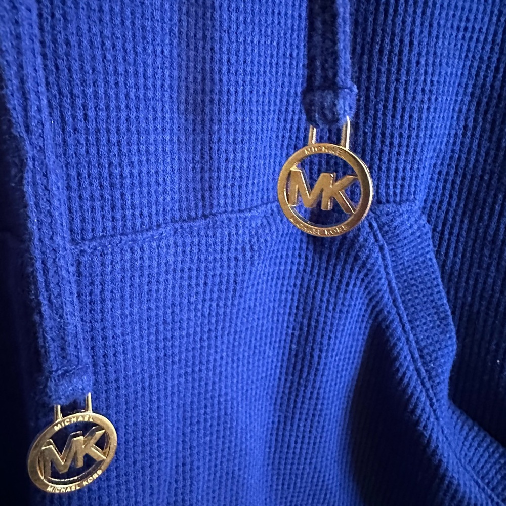 Michael Kors Blue Waffle Hoodie - Medium P2P 23” - Picture 2 of 4